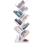 Boekenkast – Boekenrek – Boomvormig - Boekenkast Industrieel – Opbergrek – 8 Planken – Hout - Wit