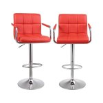 ZAZA Home Set van 2 Luxe Barstoelen - Kunstleer - In Hoogte Verstelbaar