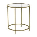 Bijzettafel - Zaza Home - Glazen tafel - Gouden frame - Goud