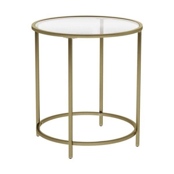Bijzettafel - Zaza Home - Glazen tafel - Gouden frame - Goud