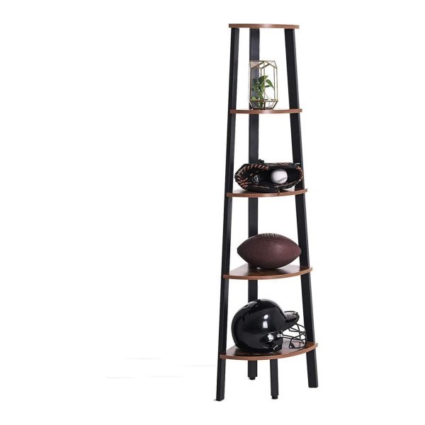 Boekenkast - Vintage Living - 5 niveaus - Hoekmodel - Bruin