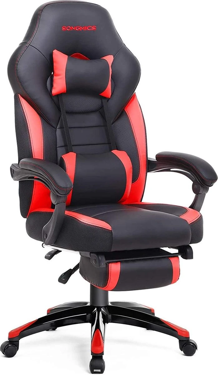 Trein Beïnvloeden hoog gamestoel-bureaustoel-met-voetsteun-zwart-rood