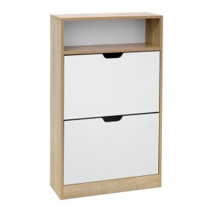 Schoenenopbergsysteem - - met 2 deuren - extra compartiment - wit