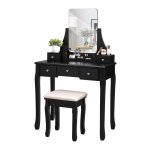 Kaptafel - ZAZA Home - Met Spiegel - Voor Dames - ZWART
