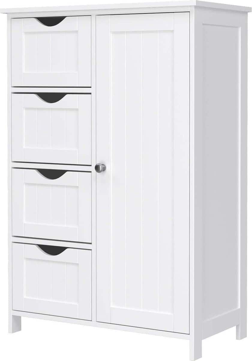kledingkast met 4 laden 1 deur, wit 55x81x30cm SimpleDeal.nl