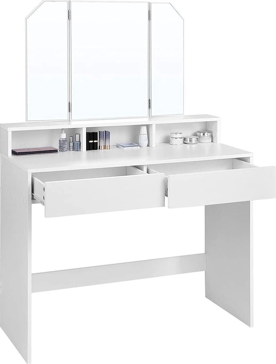 George Hanbury Feodaal pols SimpleDeal.nl Make up tafel met opklapbare spiegels – Wit