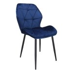 Eetkamerstoel - Zaza Home - Fluweel - Blauw