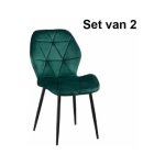Eetkamerstoelen - Jane - Fluweel - Groen