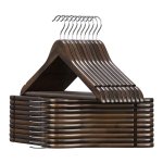 Kledinghanger - Houten kledinghangers - Antislip grip - Donker walnootkleur