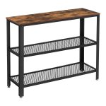Consoletafel - VintageLife - Industrieel design - Roosterplanken - Bruinzwart