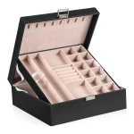 Sieradendoosje - LuxeJewels - Met 2 niveaus - Zwart
