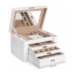 Sieradendoos - Luxe Collectie - Met Spiegel - 3 Laden - Wit
