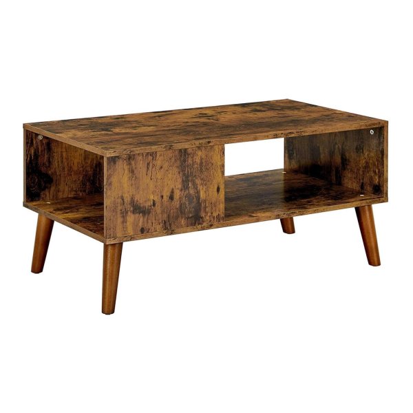 Salontafel – Retro Stijl - Grote Opbergruimte – Houtlook