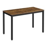 Bureau - Grote Computertafel İn İndustrieel Design - Stabiel Metalen Frame - Multifunctioneel - Voor Thuiskantoor - Woonkamer - Studeerkamer - Robuust - Houtlook - Vintage - Bruin