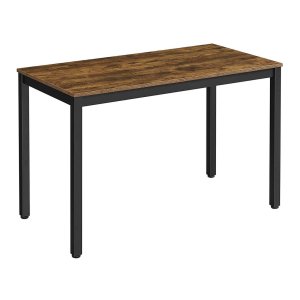 Bureau - Grote Computertafel İn İndustrieel Design - Stabiel Metalen Frame - Multifunctioneel - Voor Thuiskantoor - Woonkamer - Studeerkamer - Robuust - Houtlook - Vintage - Bruin