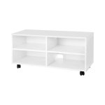 TV-meubel - TrendyLiving - 4 vakken - wielen - wit