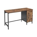 Bureau, Computer Bureau, Bureau Met Lade En Kast, Woonkamer, Slaapkamer, Studeerkamer, Kantoor Aan Huis, Eenvoudige Constructie, Metaal, İndustrieel Ontwerp, Vintage Bruin-Zwart