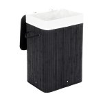 Wasbak - Bamboe wasmand - Opvouwbaar - Afneembaar - Zwart