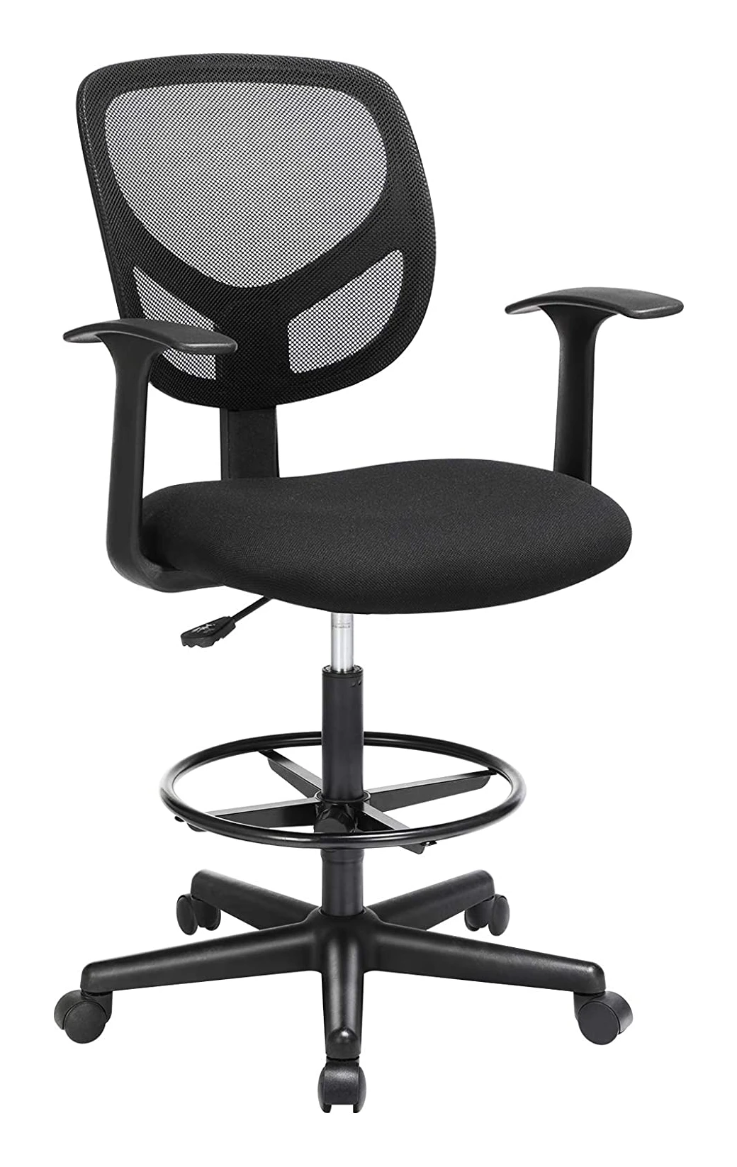 Kreet Slang Eerder Ergonomische hoge bureaustoel met armleuning, zwart - SimpleDeal.nl