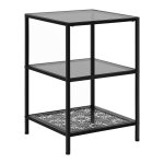 Bijzettafel – Bloemrijk - Stevig - Zwart