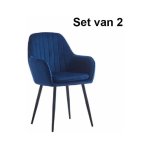 Eetkamerstoel - Demi - set van 2 – blauw