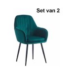 Eetkamerstoel - Demi - Fluwelen bekleding - Groen