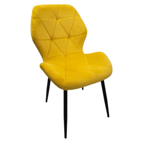 Eetkamerstoelen - Zaza Home - Fluweel - Geel