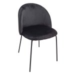 Eetkamerstoel - Zaza Home - Fluwelen bekleding - Zwarte