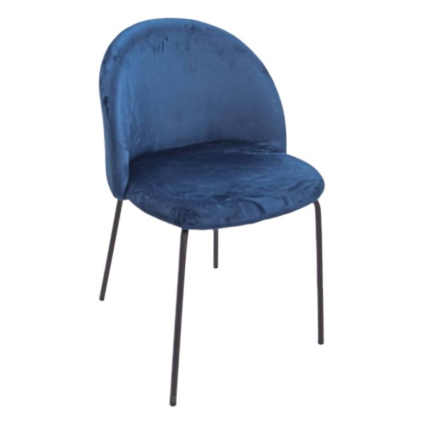 Eetkamerstoel - Zaza Home - Fluweel - Blauw