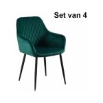Eetkamerstoelen - Beverly - Fluweel – Groen