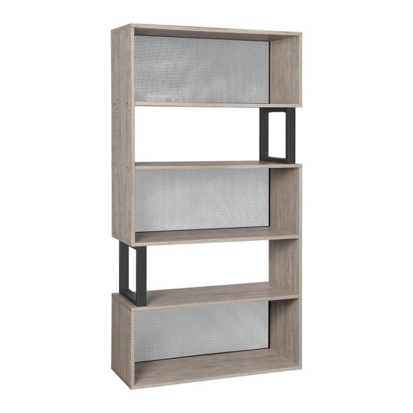 Boekenkast – Vrijstaand S-Design – 5 Niveaus – Grijs Zwart