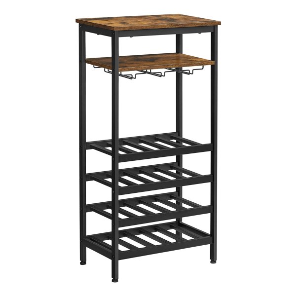 Flessenrek - Industriële stijl - Vintage bruin-zwart