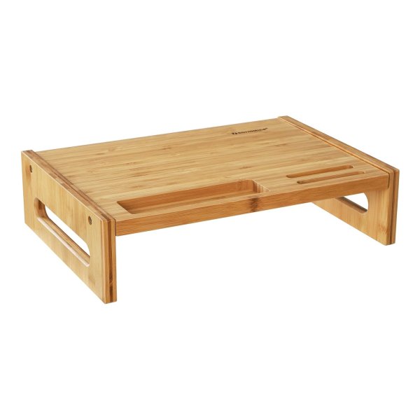Monitorstandaard van Bamboe – Ergonomisch – 10 cm Hoog – Natuurlijke Kleur