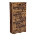 Schoenenkast Met 3 Kleppen, Schoenenrek Met 3 Niveaus, Opbergkast, Perfect Voor Smalle Gangen, Woonkamer, Slaapkamer, 60 X 24 X 120 Cm (L X B X H), Vintage Bruin