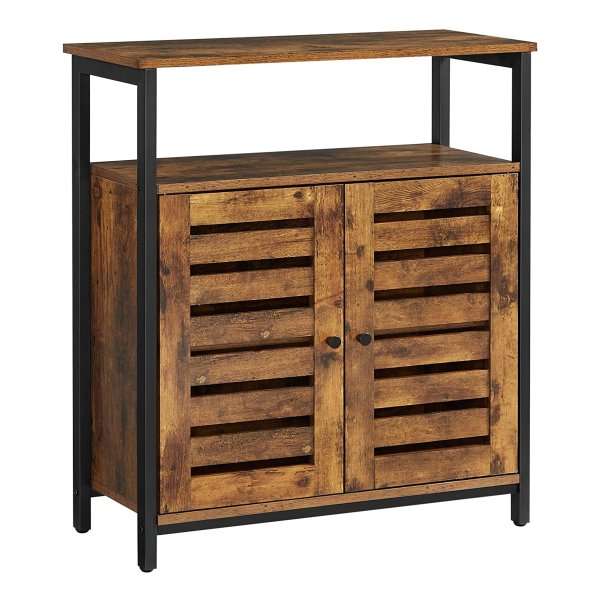 Kast - VintageVibe - Lamellendeuren - Industrieel Zwart