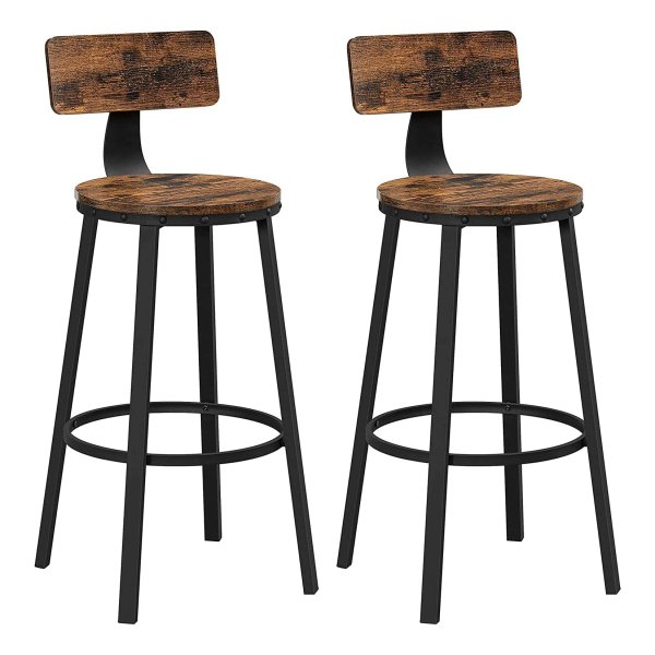Set van 2 Barkrukken – Industrieel Design – Metalen Frame – Zithoogte 73 cm