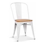 Stoel - - Staal en Essenhout - Wit