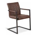 Stoel - Zaza Home - Vintage Look - Kunstleer - Bruin