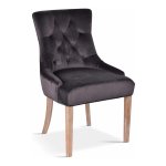 Stoel - Zaza Home - Velours - Antiek Geborsteld - Grijs