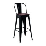 Zaza Home Set Van 4 Barstoel 'Oscar' Staal Zwart (H-Zitting 75Cm)