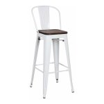 Zaza Home Set Van 4 Barstoel 'Oscar' Staal Wit (H-Zitting 75Cm)