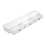 Wandplank, Zwevende Plank Met 3 Lades, Opbergplank İn De Gang, 80 X 15 X 10 Cm, Woonkamer, Slaapkamer En Keuken, Hoogglans Afwerking, Wit