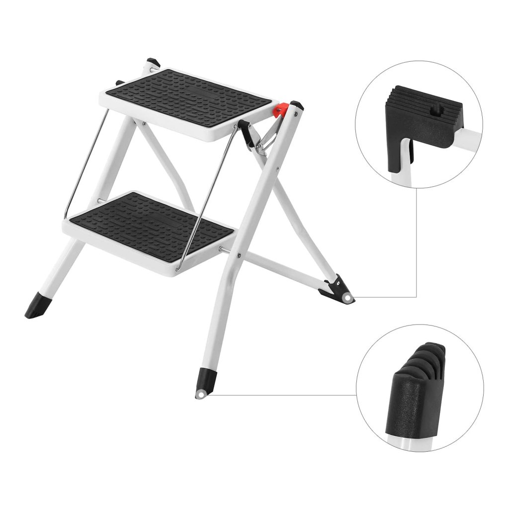Vouwtrap Met 2 Treden, Trapladder, Ladder, 20 Cm Brede Treden