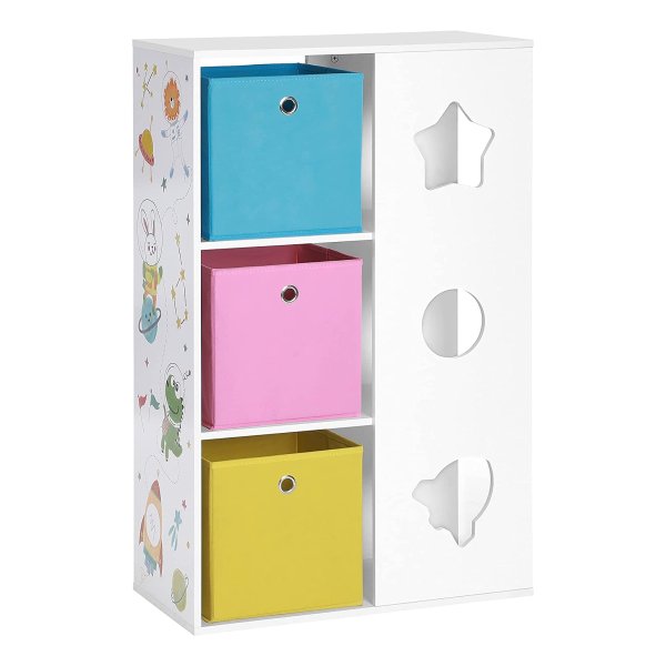 Kinderkamerplank, Boekenplank, Speelplank, Speelgoedopslag, Multifunctionele Opbergdozen, Plank, Voor Kinderkamers, Speelkamers, Wit, Blauw, Roze En Geel