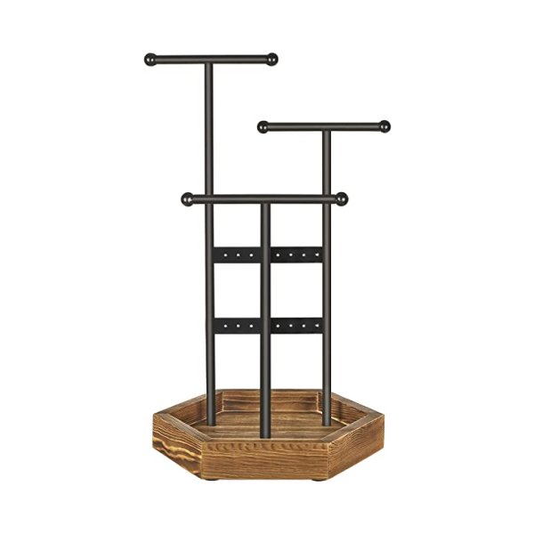 Sieraden Display Stand Houder, Metaal En Hout Sieradenboom, Voor Kettingen, Armbanden, Oorbellen, Studs, Ringen, Cadeau-İdee