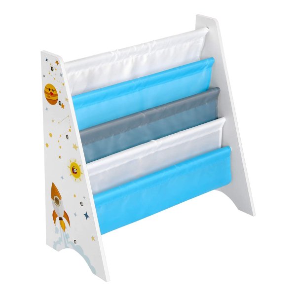 Boekenkast Voor Kinderen, Kinderkamerplank, Speelgoed Organizer, Met Anti-Tip, Kinderkamer, School, Kleuterschool, 62,5 X 28 X 60 Cm, Ruimtemotieven, Wit