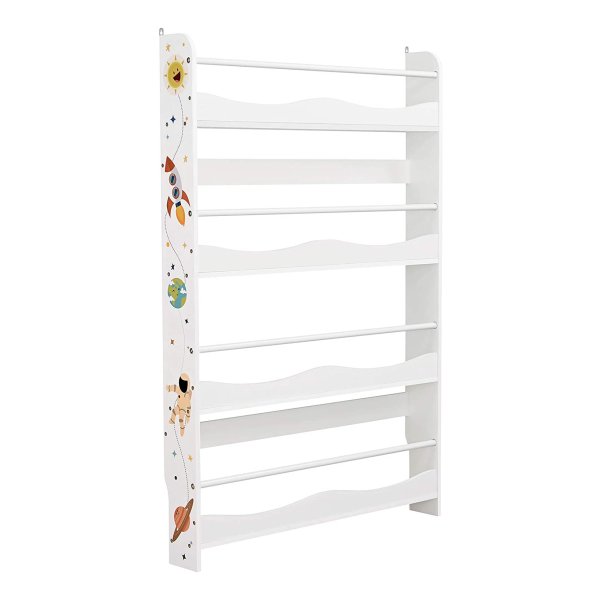 Kinderboekenkast – Wandrek met 4 Planken – Ruimtebesparend – Wit