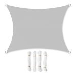Luifel 3,5X5 M, Waterdicht (Min. 1000 Mm), Uv-Bescherming, Zonwering Van Scheurvast Polyester, Houdt 93% Van De Zonnestralen Weg, Weerbestendig, Tuin, Balkon, Lichtgrijs