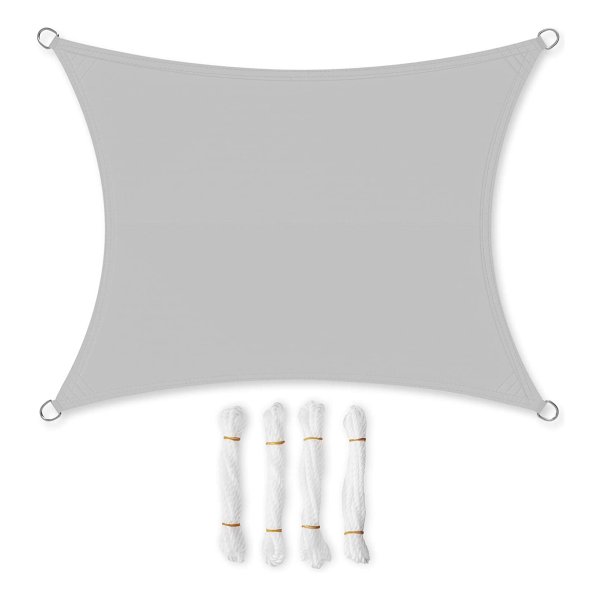 Luifel 3,5X5 M, Waterdicht (Min. 1000 Mm), Uv-Bescherming, Zonwering Van Scheurvast Polyester, Houdt 93% Van De Zonnestralen Weg, Weerbestendig, Tuin, Balkon, Lichtgrijs