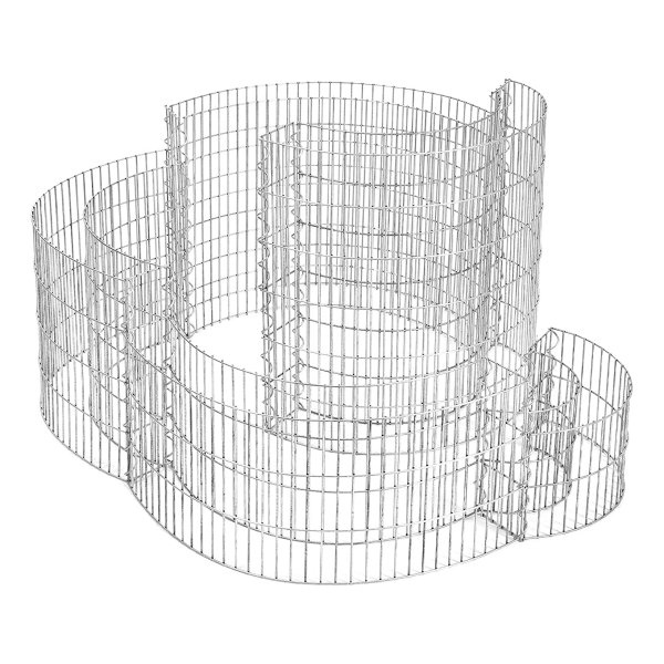 Spiraalvormige Gabion Voor Stenen, Metalen Gabion Kooi Met Dichte Roosters 2,5 X 10 Cm, Anti-Roest Gegalvaniseerd Staal, 110 X 110 X 60 Cm, 10 Cm Ruimte Voor Stenen, Bloembed, Tuindecoratie